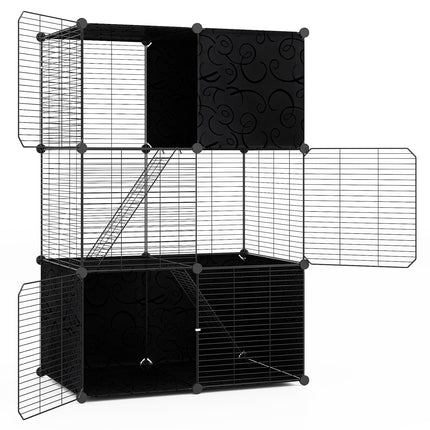 Großer 3-stöckiger Katzenkäfig mit Spielbereich, 74x47x110 cm
