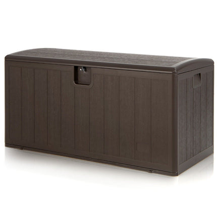 Coffre de rangement de grande capacité de 400 L, coffre protégé du soleil, 127,5 x 64 x 64 cm, marron