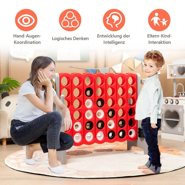 Großes 4er-Set Jumbo 4er-Set 84 x 33 x 79 cm rot + grau