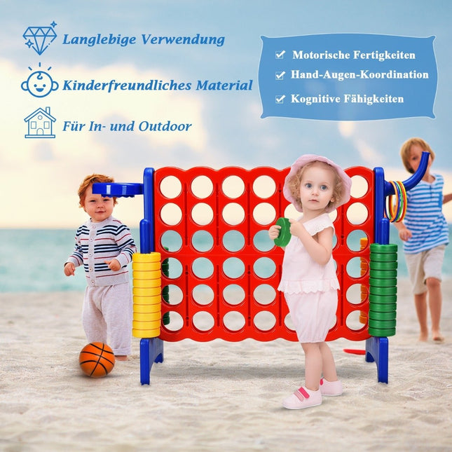 Velká hra 4 v řadě Jumbo pro děti a dospělé 84 x 33 x 79 cm, červená + modrá