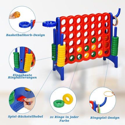 Großes 4er Jumbo 4er Set für Kinder &amp; Erwachsene 84 x 33 x 79 cm Rot + Blau