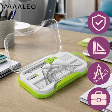 Large 7-Piece School Geometry Set with Compass