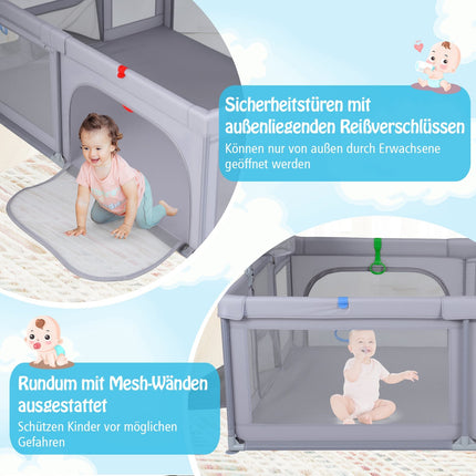 Großer Baby-Laufstall mit Basketballkorb & Fußballtoren