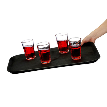 Großes schwarzes Gastro-Tablett 56x41cm – rutschfeste Oberfläche