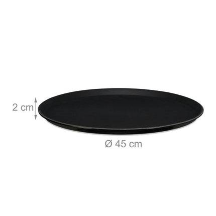 Große schwarze Serviertabletts, 2er-Set – Ø45cm
