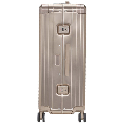 Großer bronzefarbener Aluminiumkoffer, Soundbox-Design, 77 cm