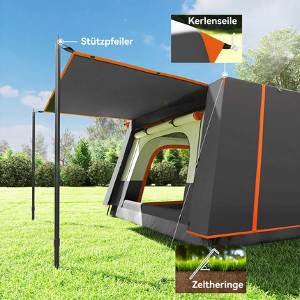 Großes Campingzelt, 4-6 Personen, 2 Räume, wasserdicht