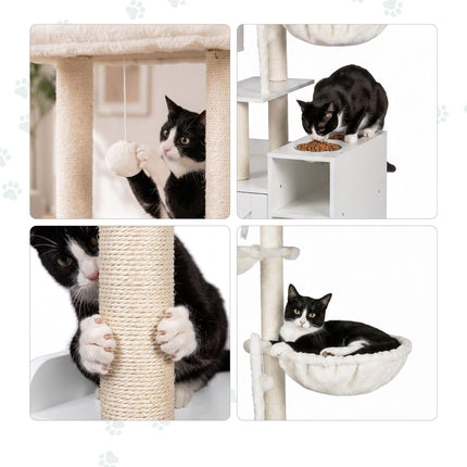 Large Cat Tree with Litter Cabinet & Sisal Posts