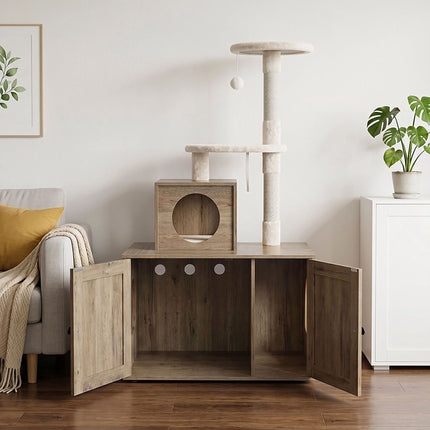 Large Cat Tree with Litter Tray and Sisal Posts