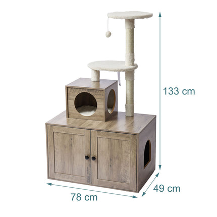 Large Cat Tree with Litter Tray and Sisal Posts