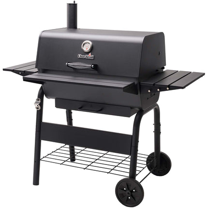 Großer Holzkohlegrill mit verstellbarem Rost und Thermometer
