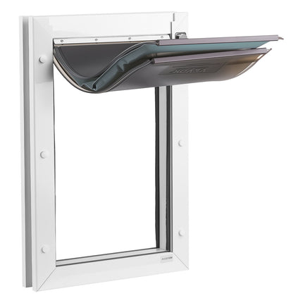 Large Dog Door – 3 Magnetic Flaps, Metal Frame, White