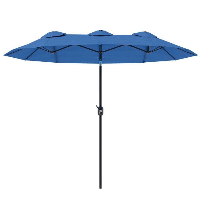 Large Double Patio Umbrella, Adjustable Tilt, Polyester