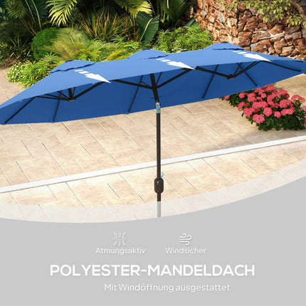 Großer doppelter Terrassenschirm, neigungsverstellbar, Polyester