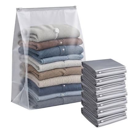 Large Gray Vacuum Storage Bags, 100x80 cm, 8-Pack