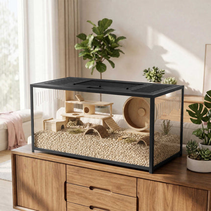 Large Hamster Cage, 100x50x52.5 cm, Acrylic & Aluminum