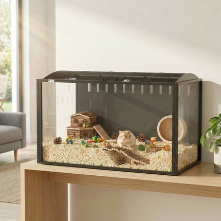 Large Hamster Cage Steel and Acrylic with Hinged Domed Lid, 105 x 51 x 53 cm