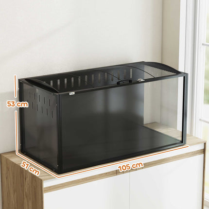 Large Hamster Cage Steel and Acrylic with Hinged Domed Lid, 105 x 51 x 53 cm