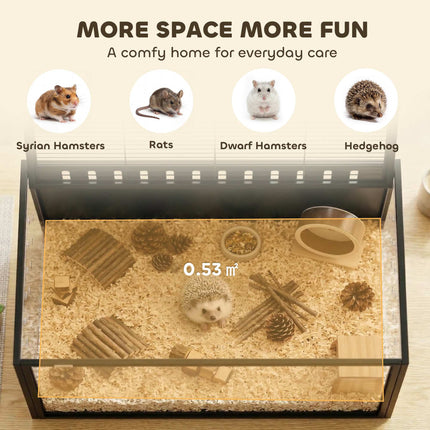 Large Hamster Cage Steel and Acrylic with Hinged Domed Lid, 105 x 51 x 53 cm