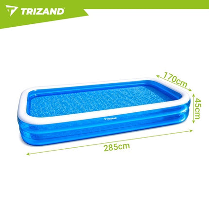 Large Inflatable Rectangular Pool 305x183x50 cm