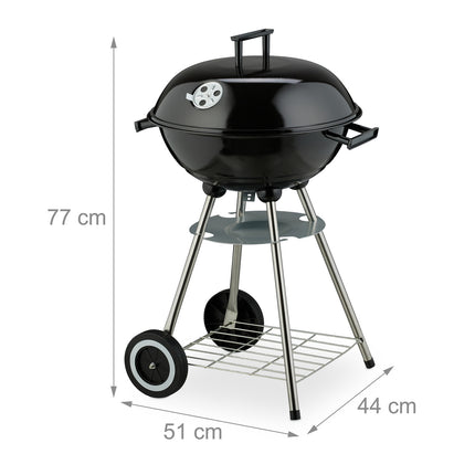 Großer Kugelgrill mit Rädern und Aschebehälter