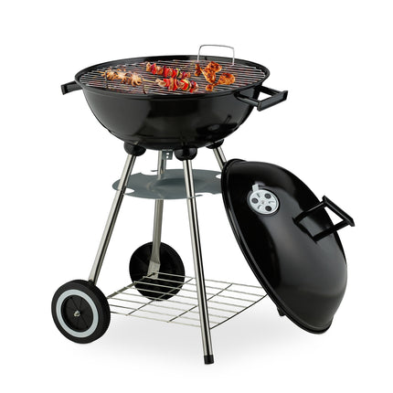 Großer Kugelgrill mit Rädern und Aschebehälter