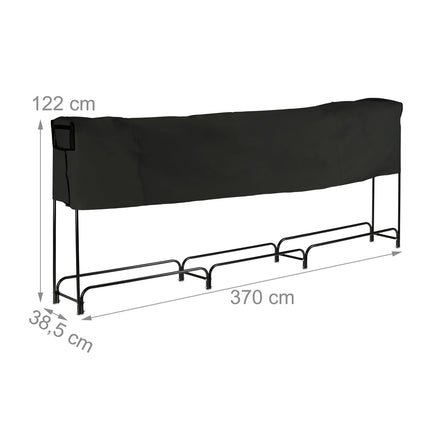 Large Metal Firewood Rack with Cover