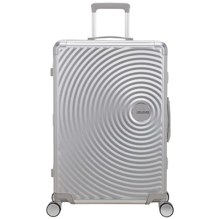 Large Silver Aluminum Suitcase with TSA Lock, 77 cm