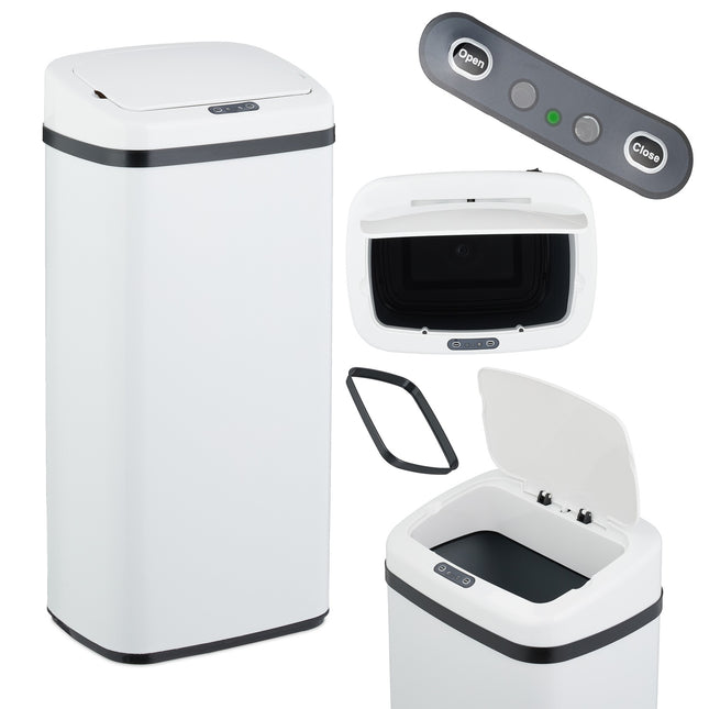 Großer Küchenmülleimer aus Stahl mit automatischem Sensor