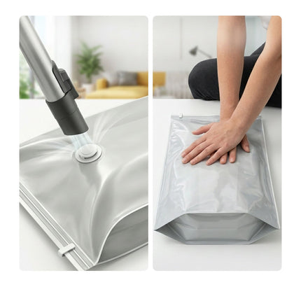 Large Vacuum Storage Bags, 100x80 cm, Set of 6, Grey