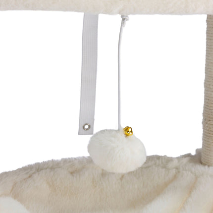 Large White Cat Tree with Litter Cabinet & Sisal Posts