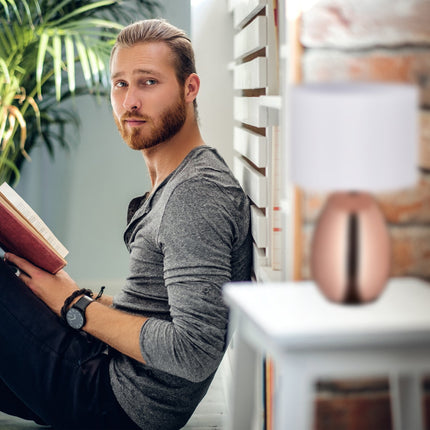 Grande lampe de chevet avec fonction tactile en cuivre