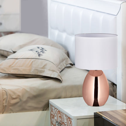 Große Nachttischlampe mit Touchfunktion Kupfer