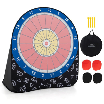 Large dartboard for children dart throwing game set with 4 kick balls football darts for garden black