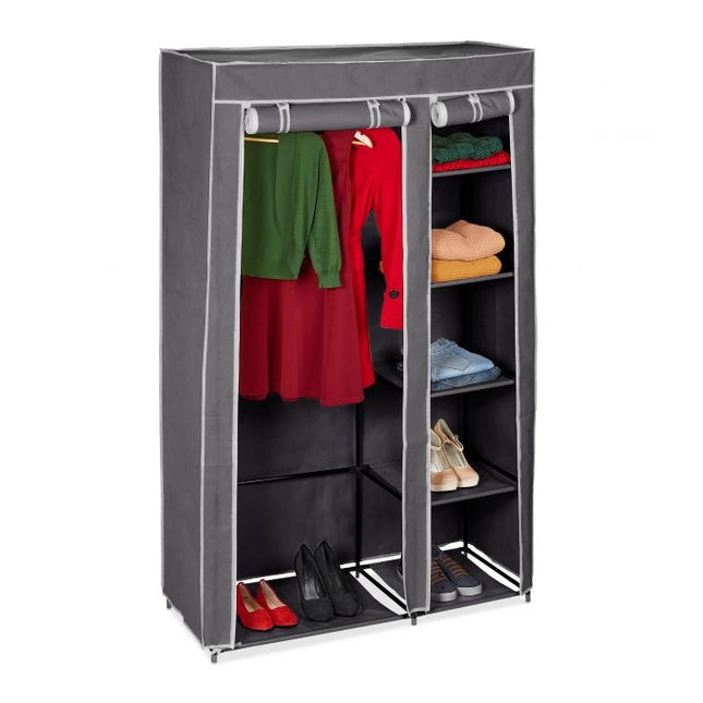 Grande armoire en tissu avec tringle à vêtements