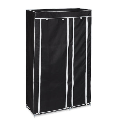 Large fabric wardrobe with clothes rail