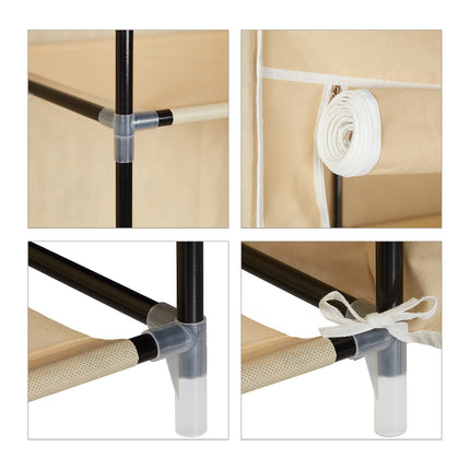 Großer Stoffkleiderschrank mit Kleiderstange