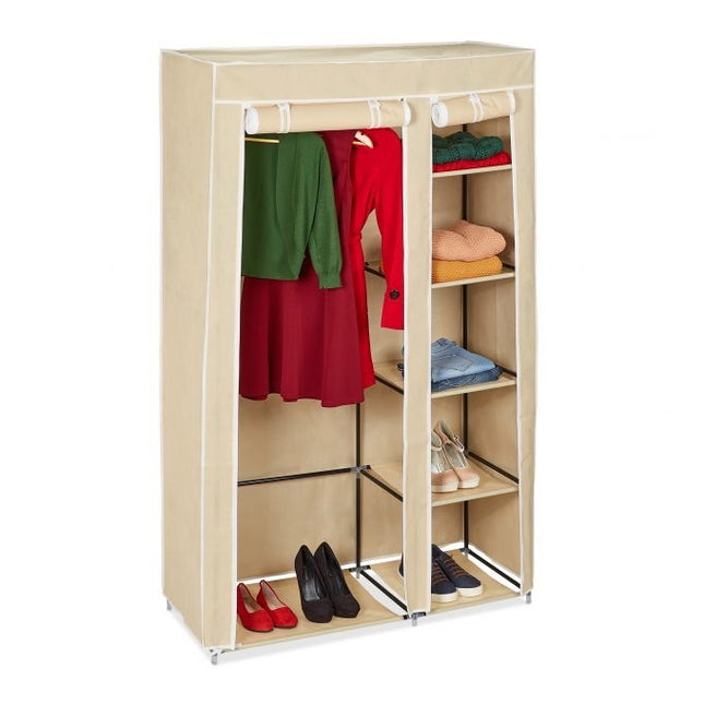 Grande armoire en tissu avec tringle à vêtements
