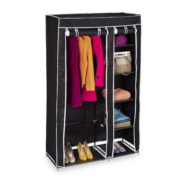 Grande armoire en tissu avec tringle à vêtements