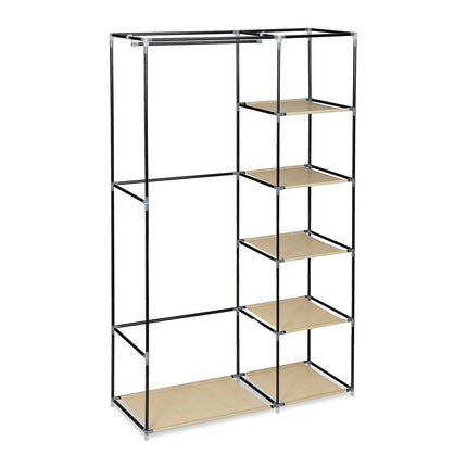Großer Stoffkleiderschrank mit Kleiderstange