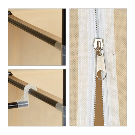 Großer Stoffkleiderschrank mit Kleiderstange