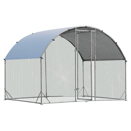 Grand poulailler en métal galvanisé avec couverture imperméable pour usage extérieur 190 x 280 cm