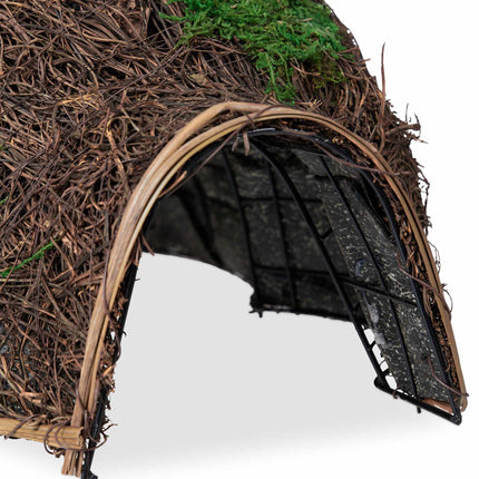 Large hedgehog house made of straw