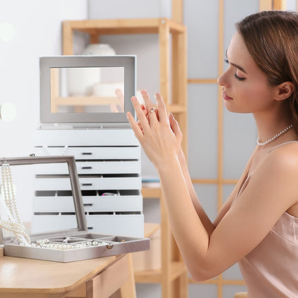 Large jewelry box with mirror