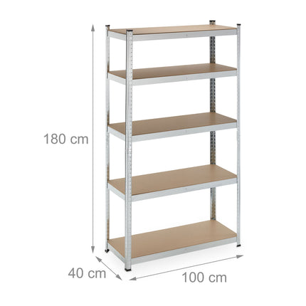 Large sturdy shelves with 5 levels