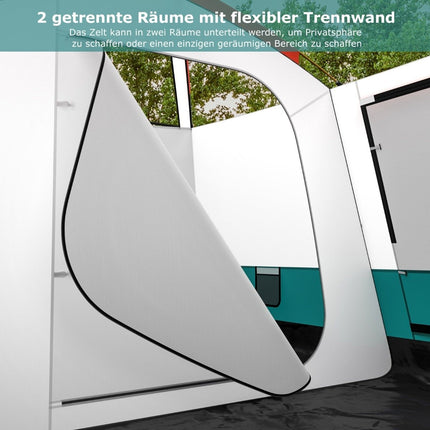 Großes Zelt mit Vorzelt &amp; Boden &amp; 2 Räumen &amp; 2 Eingängen &amp; Tragetasche Campingzelt Familienzelt M