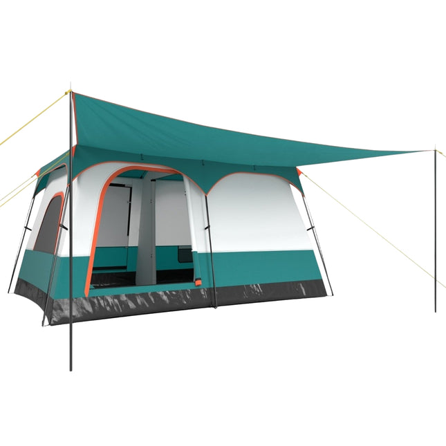 Großes Zelt mit Vorzelt &amp; Boden &amp; 2 Räumen &amp; 2 Eingängen &amp; Tragetasche Campingzelt Familienzelt M