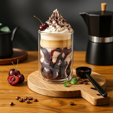 Latte Macchiato Glasses, Double-Walled with Spoons