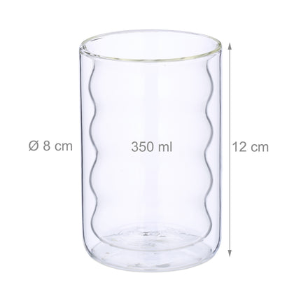 Latte Macchiato Glasses, Double-Walled with Spoons