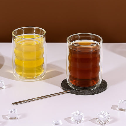 Latte Macchiato Glasses, Double-Walled with Spoons